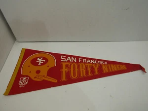 VINTAGE 1967 SAN FRANCISCO FORTY NINERS NFL FOOTBALL ONE BAR HELMET PENNANT  - Picture 1 of 3