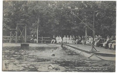 Buck Hill Falls, PA Pennsylvania 1926 Postcard, Swimming Pool by Albertype Co. - Image 1 of 3