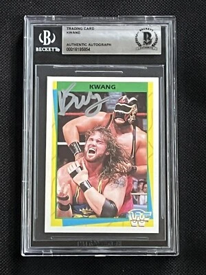 KWANG 1995 MERLIN WWF ROOKIE SIGNED AUTOGRAPHED CARD BECKETT BAS AUTHENTIC - Image 1 of 2