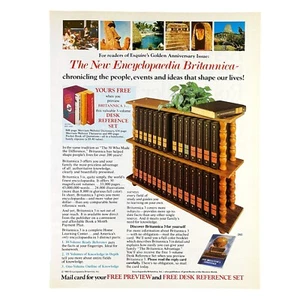 Pubblicità Stampa Enciclopedia Britannica Nuova 1983 8,25x11” Vintage anni 80 Riferimento Scrivania - Foto 1 di 1