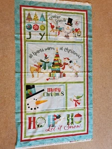 Brand new Let it snow Christmas fabric panel by Benartex 23.5 " x 45" - Picture 1 of 7