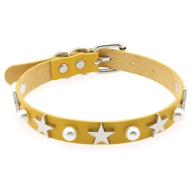 Бедра поп интервал звезда заклепки ошейник воротник шеи цепочка готики панк кожаное ожерелье - Изображение 1 из 4