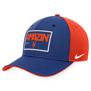 New York Mets Nike Classic99 Colorblock Performa Cap Snapback Hat - Royal/Orange - Picture 1 of 4
