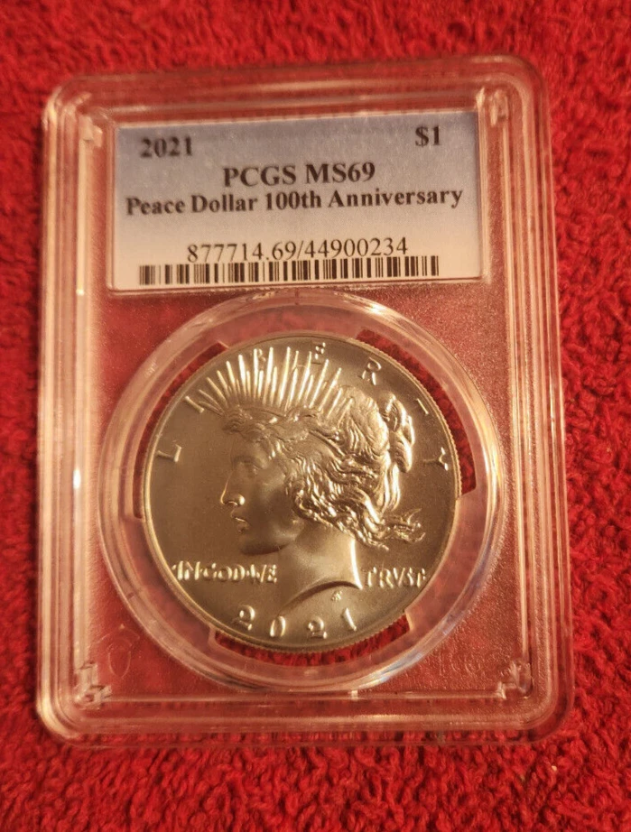 2021 Peace silver dollar PCGS MS 69 - Image 1 of 2