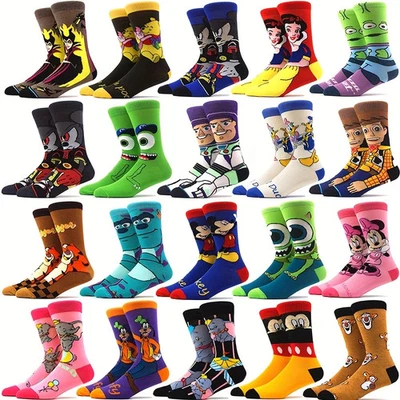 10 Pairs Unisex Cartoon Socks - Mickey & Donald Duck Breathable Elastic Socks - Image 1 of 4