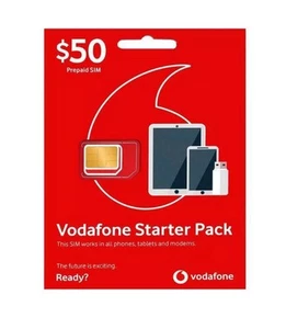 Vodafone Pre-Paid Starter Pack $50 Trio SIM Card 4G/5G NEW Aussie Stock Sealed - Picture 1 of 1