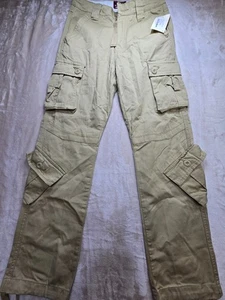 Matchstick Men's Cargo Pants Multiple Pockets Drawstring Size Small/29 Beige NEW - Picture 1 of 13