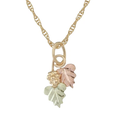 Mt. Collar Colgante Rushmore Black Hills Oro Doble Hoja y Uva Oro 10K Foto 1 de 3