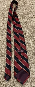 JOS A BANK EXECUTIVE COLLECTION TIE 100% SILK Necktie Red , Navy, Gold Stripe - Picture 1 of 3