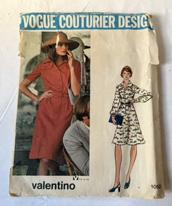Vintage 1970s Vogue Couturier Design Sewing Pattern 1052 Valentino Sz 8 - Picture 1 of 3