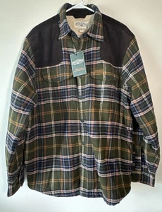 NWT Field & Stream Shacket Shirt Jacket Sherpa-Lined Pockets Men's Large Olive - Picture 1 of 13