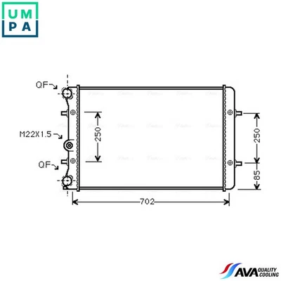 RADIATOR ENGINE COOLING AI2155 FOR SKODA OCTAVIA/Combi/Van VW BORA GOLF/IV/Mk - Image 1 of 4