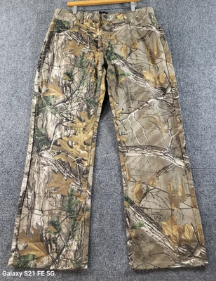 Pantalones de mezclilla de caza RealTree camuflados para hombre 38x32 RealTree patrón extra 5 bolsillos algodón Foto 1 de 4