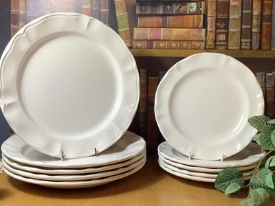Varages France Luberon White - 5 Dinner Plates 10 7/8” & 5 Salad Plates 8.5” GC - Image 1 of 4