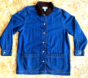 CABIN CREEK Women's Large Jean Corduroy Light Jacket Button up Long Sleeves - Picture 1 of 7