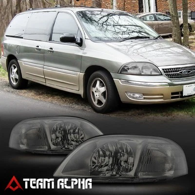Se adapta a Ford Windstar 1999-2003 [cromo/humo] faros esquineros de cristal lámpara Foto 1 de 4
