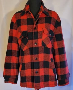 Chaqueta a cuadros vintage Sears Outerwear para hombre roja y negra, forrada de lana, talla grande - Imagen 1 de 9