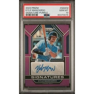 2023 Prizm Kyle Manzardo Purple Auto /99 SP Tampa Bay Cleveland RC PSA 10 Pop 4 - Picture 1 of 3