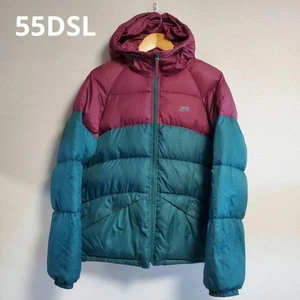 55DSL Down Jacket M Green Logo Print Padded Outerwear Excellent Condition - Picture 1 of 7