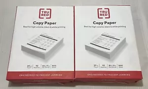 2 Pack TRU RED 8.5" x 11" Copy Paper 20 lbs. 92 Brightness 500/Ream 135855 NEW! - Picture 1 of 2