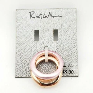 Robert Lee Morris Rose Quartz Stackable 3-Ring Set Pink Size 7.5 MSRP $48 - Picture 1 of 3