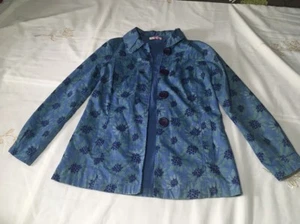 WHITE STUFF - Lovely Blue Floral Print Short Coat - Size UK 10 - Picture 1 of 12