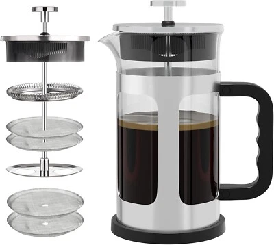 French Coffee Press 36 Oz ,Coffee Or Tea Maker with 4 Filters,Stainless Steel - Image 1 of 4