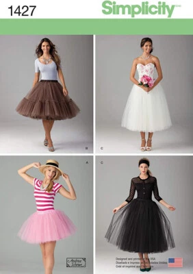 Simplicity Sewing Pattern 1427 Misses Skirt Tulle Three Lengths Sizes 4-12 UNCUT - Image 1 of 4
