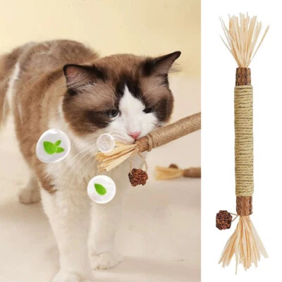 Catnip Toys Cat Wand Natural Silvervine Sticks Cat Toys For Chew Pet Cats Toy - Image 1 of 4