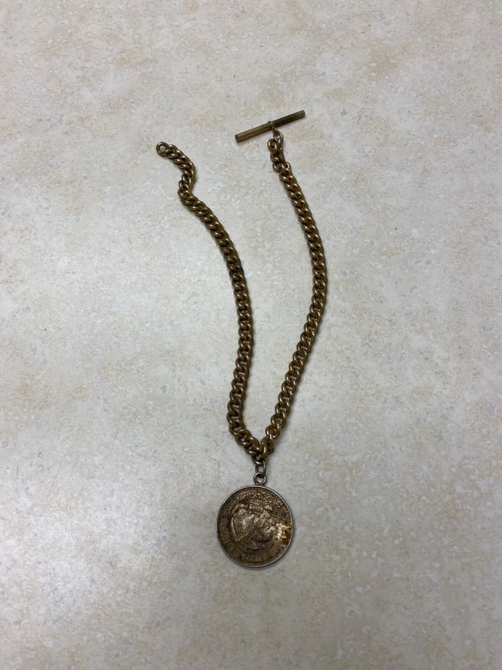 Corrente de relógio 1947 PESO prata mexicana - Imagem 1 de 3