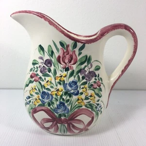 Handbemalter Krug Moos Miciotto Keramik Rose Floral Shabby Landhaus Kern Deko - Bild 1 von 12