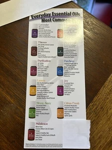 Essential Oils Reference Card Most Common Uses Lot of 25 - Picture 1 of 2