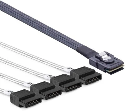 20" Mini SAS 36-Pin SFF-8087 Male to SFF-8482 29-Pin Female + 4-Pin Power Cable - Image 1 of 3