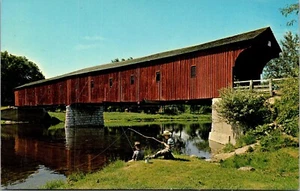 Postkarte Kitchener Ontario, Kanada The West Montrose überdachte Brücke Vintage UNP - Bild 1 von 2