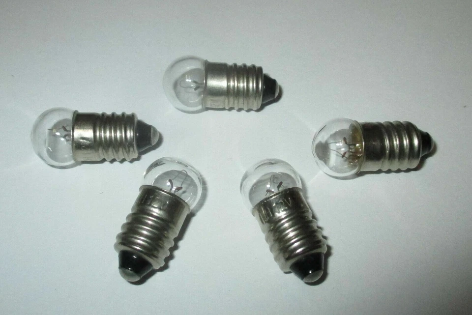 KAHLERT Glühbirne E10 für Krippen-, Puppenhauslampen -12 Volt- 5 Stück *NEU*