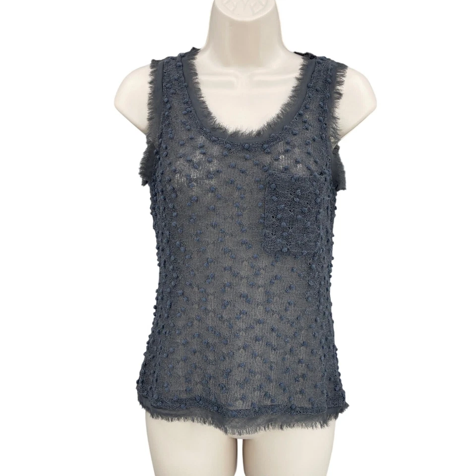 Camiseta sin mangas deshilachada gótica ropa de calle transparente grunge vanguardista Baddie verano mujer talla S Foto 1 de 4