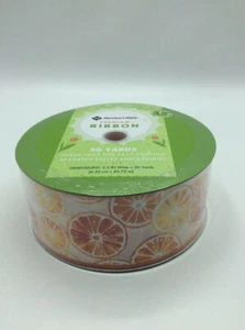 Member's Mark Premium Wired Ribbon 2.5” 50 Yds Lemons And Oranges - Picture 1 of 4