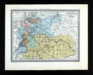 1850 Vuillemin Map Germany Austria Prussia Berlin Switzerland Bohemia Vienna - Picture 1 of 4