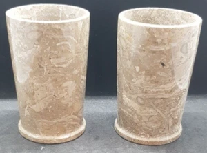 Handmade Natural Oceanic Marble Wine Glasses-Set of 2, 3" x 3" x 5", Cap: 300 mL - Picture 1 of 13