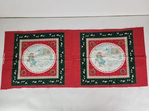 Cuscino vintage Hallmark A Christmas Gathering ragazza oche pannello tessuto Wamsutta - Foto 1 di 4