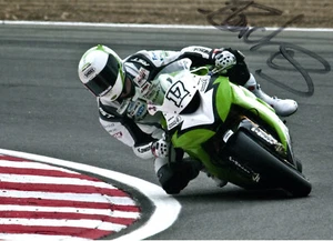 Motociclista BSB Simon Andrews Foto Autógrafo Firmado a Mano Raro 7x5" AD - Imagen 1 de 1