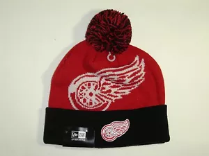New Era NHL Detroit Red Wings Team Biggie Cuffed Pam Knit Beanie Hat Cap NewEra - Picture 1 of 2