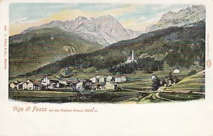 Postcard Italy Vigo di Fassa with the Red Wall - Picture 1 of 1