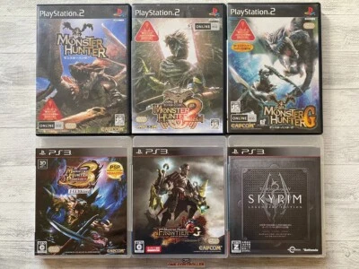 SONY PS2 3 Monster Hunter 1 2 G & Portable 3rd HD & Frontier GG & Skyrim set - Image 1 of 4