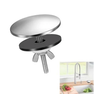 2" Stainless Steel Sink Hole Cover | Faucet & Soap Dispenser Plug | Silver - Picture 1 of 7