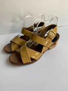 Marni patent leather chunky sandals 37.5 4.5 *flaws shoes heels cut out classic - Picture 1 of 14