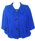 Lane Bryant blauer Damenmantel Übergröße 20 zwei Taschen Polyester schwarz mit Knopfdruck