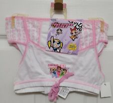 Vintage NOS 2000 Powerpuff Girls 2 Piece Set Crop Top/Bra & Panty Set Girls Sz L