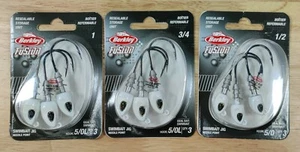 BERKLEY Fusion🔥3 Pack Total of 9 Jighead Swimbait Jig Fishing Hook 🔥Big Game🔥 - Picture 1 of 8