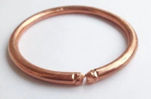 Men Fashion- THICK copper Pure cratched Rounded Bracelet Cuff Kada Kadaa - - Picture 1 of 3